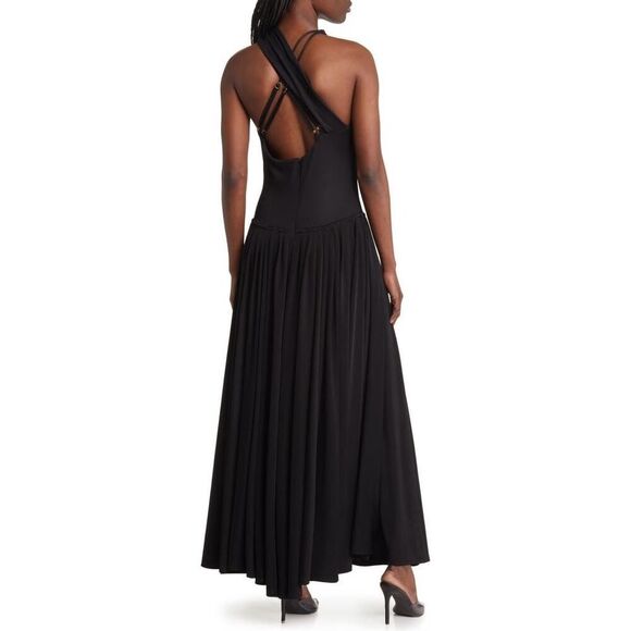 Harbison Moonbeam Cutout Jersey Maxi Dress Women's Medium Black Sleeveless NWOT - Picture 2 of 11